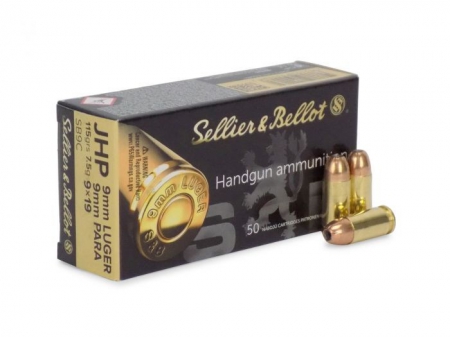 Sellier & Bellot 9 mm LUGER JHP 115gr Ammo 50's